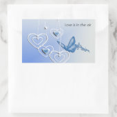 Een vlinder en hart rechthoekige sticker (Tas)