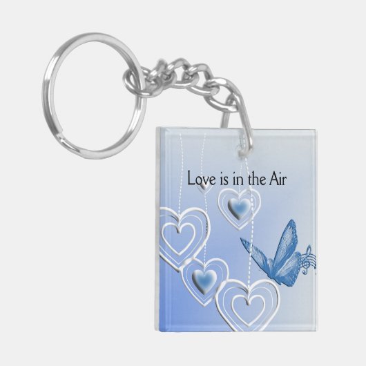 Een vlinder en hart sleutelhanger (Voorkant Links)