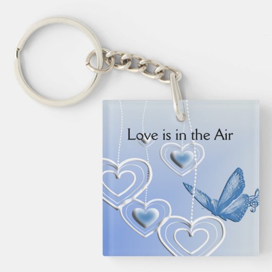 Een vlinder en hart sleutelhanger (Voorkant)