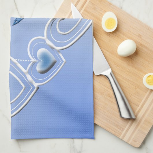 Een vlinder en hart theedoek (Quarter Fold)