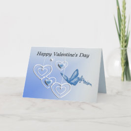 Een vlinder en harten kaart