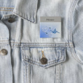 Een vlinder en harten vierkante button 5,1 cm (In situ)