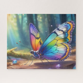 Een vlinder met doorzichtige kristal legpuzzel
