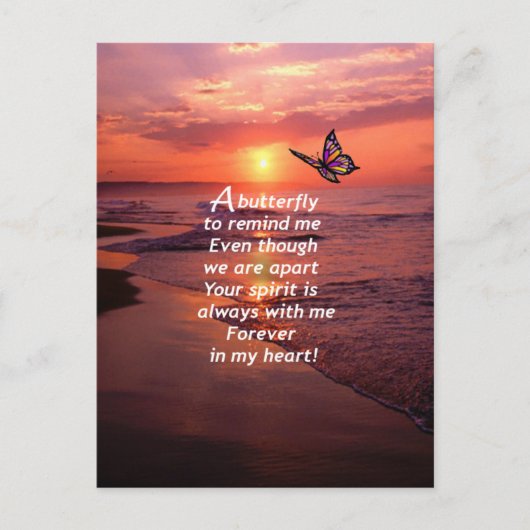 Een vlinder om me te herinneren briefkaart (Voorkant)