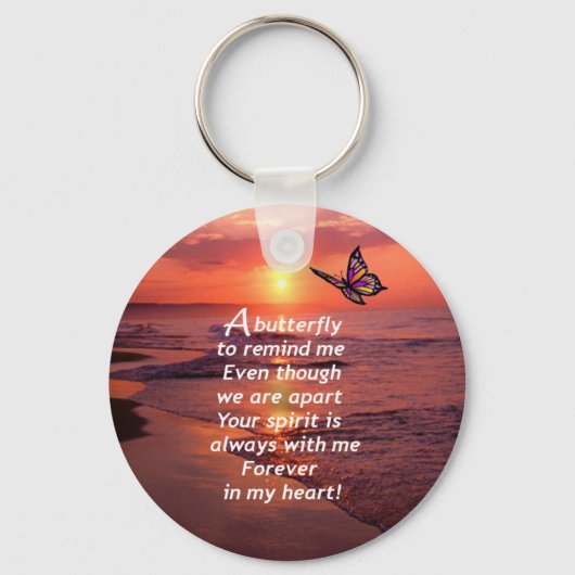 Een vlinder om me te herinneren sleutelhanger (Voorkant)