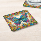 Een vlinder regenboogballet kartonnen onderzetters (Schuin)