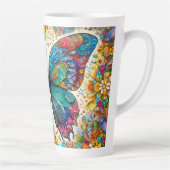 Een vlinder regenboogballet latte mok (Rechts)