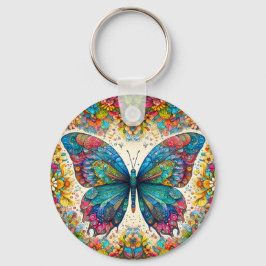 Een vlinder regenboogballet sleutelhanger