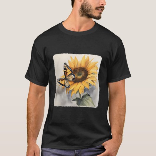 Een vlinder rustend op een tuinvlinder t-shirt (Voorkant)