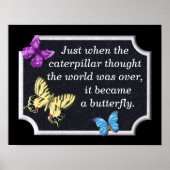 Een vlinder worden - Afdrukken Poster (Voorkant)