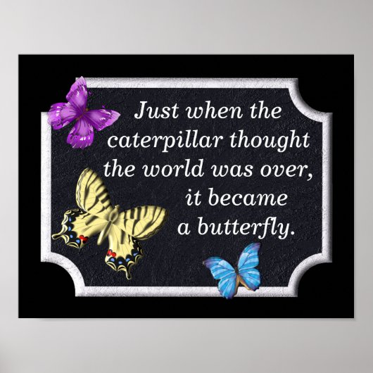 Een vlinder worden - Afdrukken Poster (Voorkant)