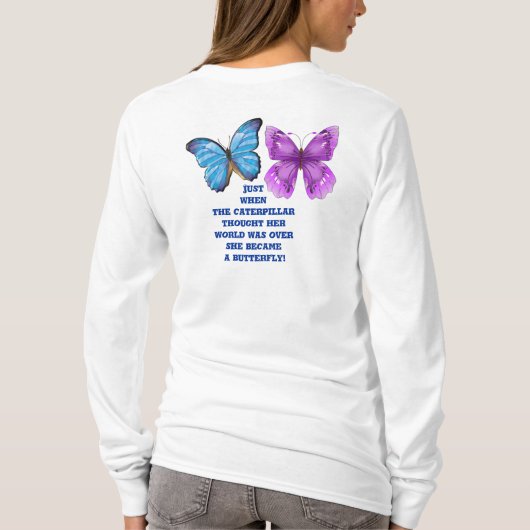 Een vlinder worden t-shirt (Achterkant)