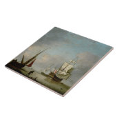 Een vloed in kalm water tegeltje (Zijkant)