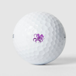 Een vloeiend octopus die tentakels zwaait golfballen
