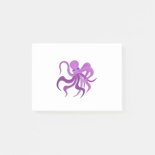 Een vloeiend octopus die tentakels zwaait post-it® notes (Voorkant)