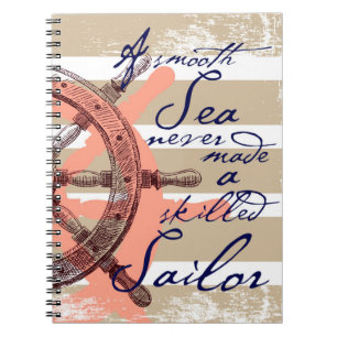 Een vloeiend Zee heeft nooit een ervaren Sailor ge Notitieboek
