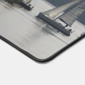 Een vloot van jachten op een bureaumat (Hoek)