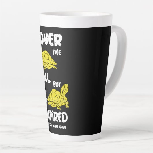 Eén voet in de grafiek latte mok (Rechterhoek)