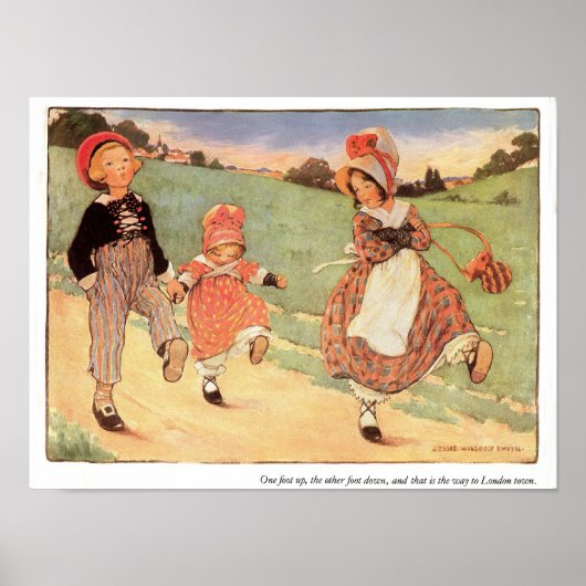 Eén voet omhoog, één voetje omlaag, nerijy Rhyme a Poster (Voorkant)