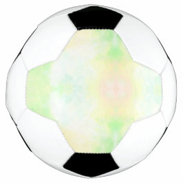 Een voetbal met een pastel tie-dye patroon