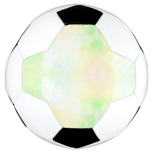 Een voetbal met een pastel tie-dye patroon (Voorkant)