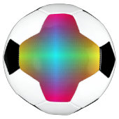 Een voetbal met een regenbooggradiëntpatroon (Gedraaid)