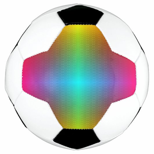 Een voetbal met een regenbooggradiëntpatroon (Voorkant)