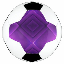 Een voetbal met een unieke geometrische paarse