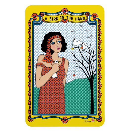 Een vogel in de hand_B Flex Magnet 6"x4" Magneet (Verticaal)