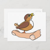 Een vogel in de hand briefkaart (Voorkant / Achterkant)