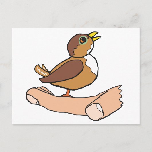 Een vogel in de hand briefkaart (Voorkant)