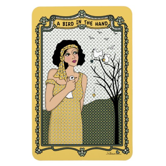 Een vogel in de hand_C Flex Magnet 6"x4" Magneet (Verticaal)