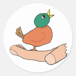 Een vogel in de hand is twee waard in de Struik Ronde Sticker
