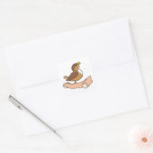 Een vogel in de hand vierkante sticker (Envelop)