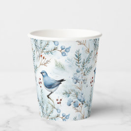 Een vogel in een koude winter - papieren bekers