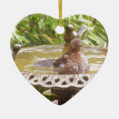 Een vogel in het bad keramisch ornament (Voorkant)