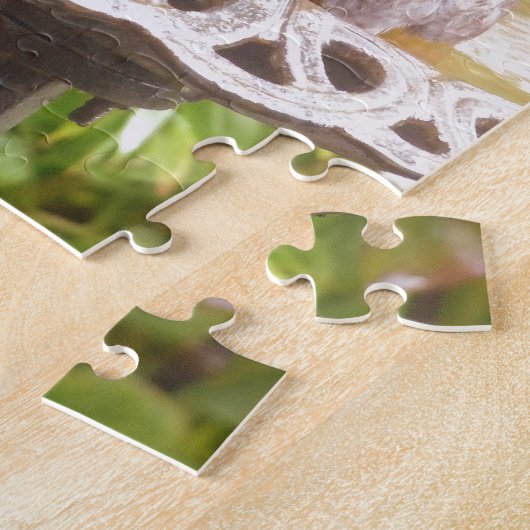 Een vogel in het bad legpuzzel (Zijkant)