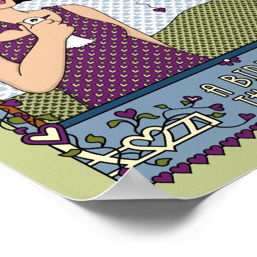 Een vogel in het Hand_A_8x10 Poster (Hoek)