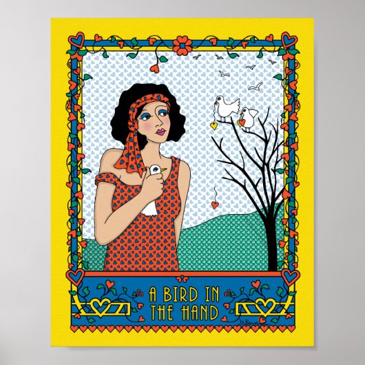 Een vogel in het Hand_B_8x10 Poster (Voorkant)