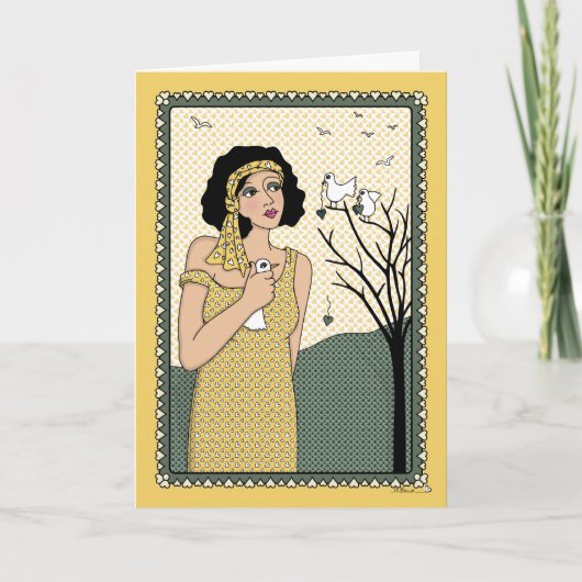 Een vogel in het Hand_C_Wenskaart Kaart (Voorkant)