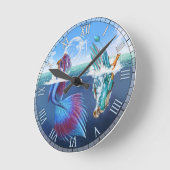 Een vogel kan van een viskuil houden ronde klok (Hoek)