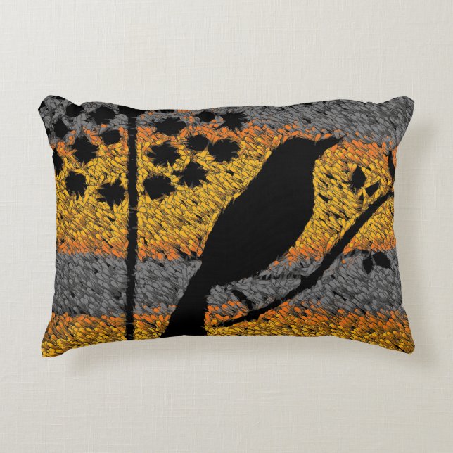 Een vogel onder de veren accent kussen (Voorkant)