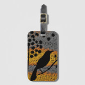 Een vogel onder de veren bagagelabel (Voorkant (verticaal))