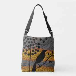 Een vogel onder de veren crossbody tas
