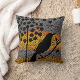 Een vogel onder de veren kussen