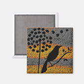 Een vogel onder de veren magneet (Voorkant / Achterkant)