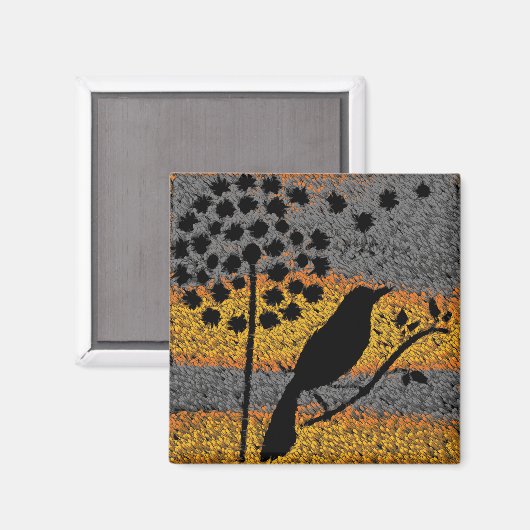 Een vogel onder de veren magneet (Voorkant / Achterkant)