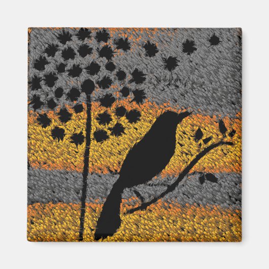 Een vogel onder de veren magneet (Voorkant)