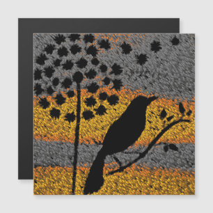 Een vogel onder de veren magneet