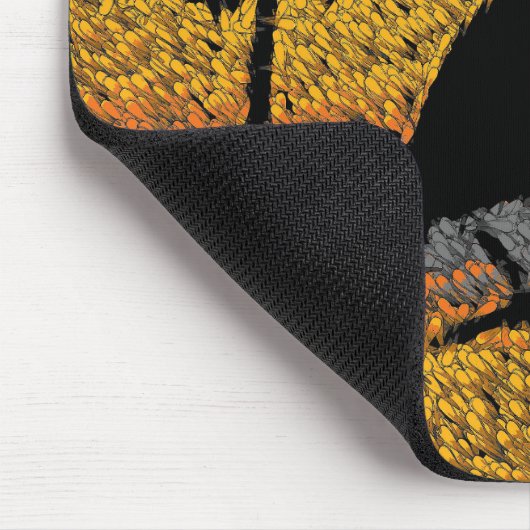 Een vogel onder de veren muismat (Hoek)